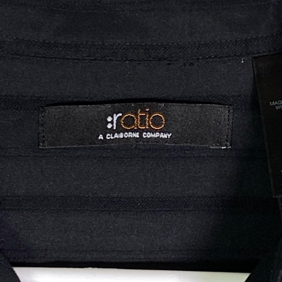 4/$25 Ratio Claiborne Company Stripe Button Down Shirt M‎ - Picture 2 of 7